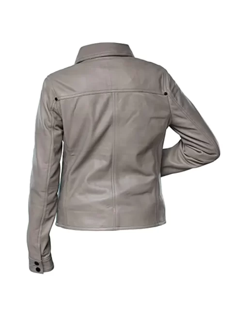womens-button-front-shirt-collar-grey-faux-leather-jacket