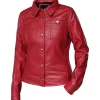 womens-button-front-shirt-collar-red-faux-leather-jacket