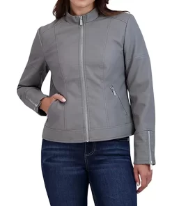 womens-casual-zipper-pockets-grey-faux-leather-jacket