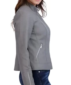 womens-casual-zipper-pockets-grey-faux-leather-jacket