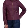 womens-casual-zipper-pockets-maroon-faux-leather-jacket