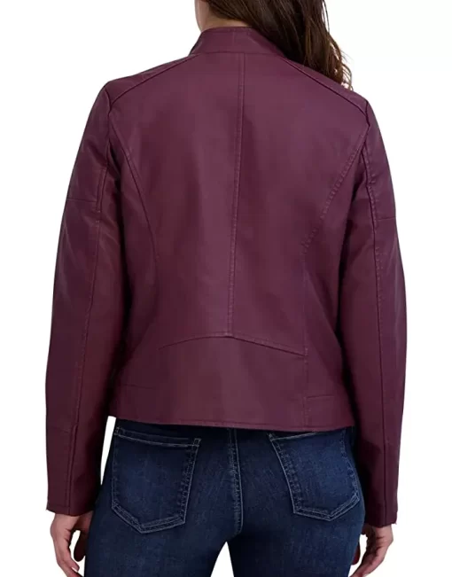 womens-casual-zipper-pockets-maroon-faux-leather-jacket