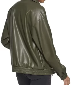 womens-green-faux-leather-dad-bomber-jacket