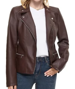 womens-lapel-collar-coffee-brown-faux-leather-jacket