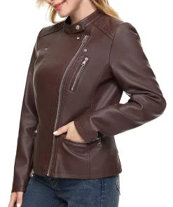 womens-lapel-collar-coffee-brown-faux-leather-jacket