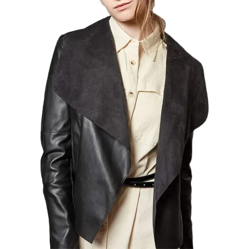 womens-open-front-black-faux-leather-jacket