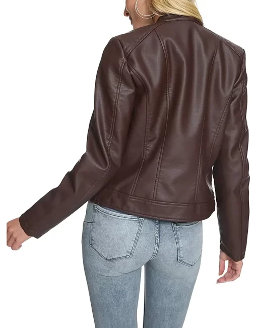 womens-stand-collar-dark-brown-faux-leather-jacket