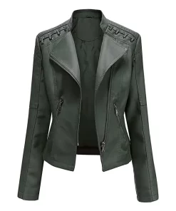 womens-string-quilted-shoulder-green-faux-leather-jacket