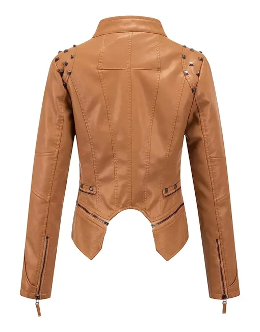 womens-studded-brown-faux-leather-biker-jacket