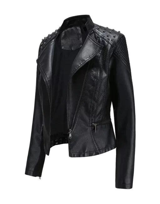 womens-studded-shoulder-black-faux-leather-jacket