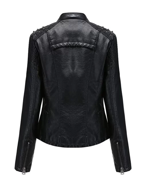 womens-studded-shoulder-black-faux-leather-jacket