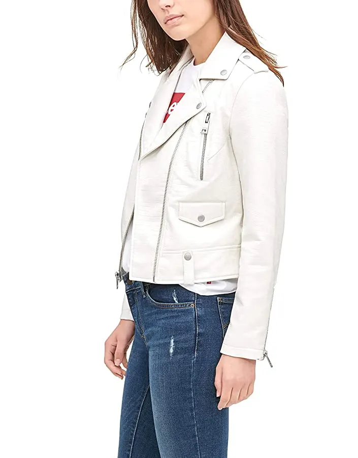 Womens White Faux Leather Moto Jacket 5 white-leather-moto-jacket