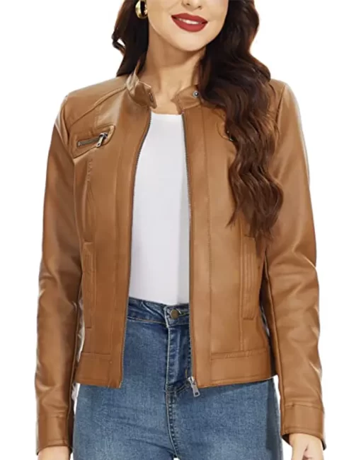 womens-zip-up-brown-faux-leather-slim-fit-jacket