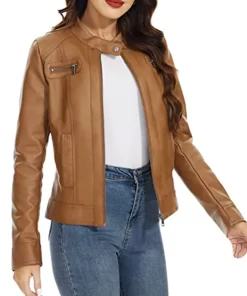 womens-zip-up-brown-faux-leather-slim-fit-jacket