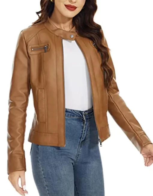womens-zip-up-brown-faux-leather-slim-fit-jacket