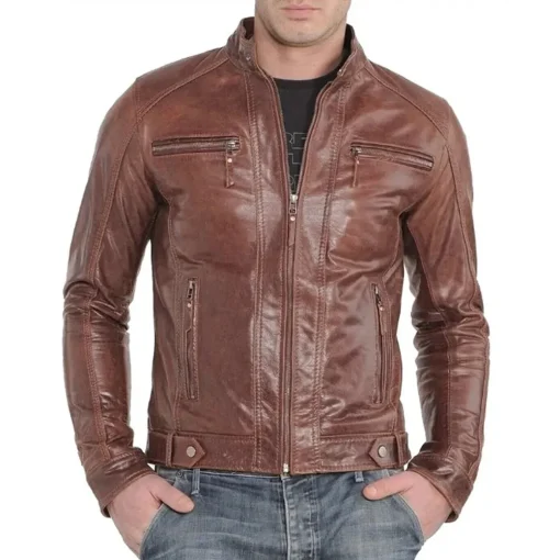 mens-slim-fit-cafe-racer-tan-faux-leather-jacket