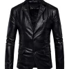 mens-slim-fit-elegant-black-faux-leather-blazer