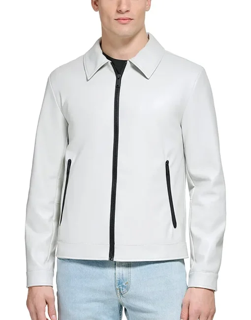 mens-white-shirt-collar-faux-leather-jacket