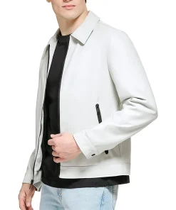 mens-white-shirt-collar-faux-leather-jacket