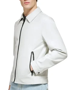 mens-white-shirt-collar-faux-leather-jacket