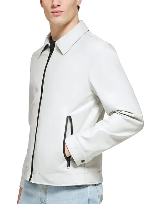 mens-white-shirt-collar-faux-leather-jacket