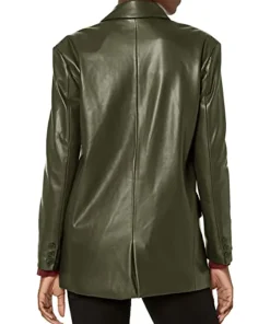 womens-oversized-green-faux-leather-blazer