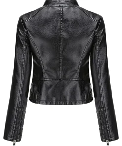 womens-stand-collar-cropped-black-faux-leather-jacket