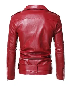 mens-asymmetric-zip-up-red-faux-leather-belted-jacket