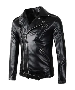 mens-black-faux-leather-motorcycle-jacket