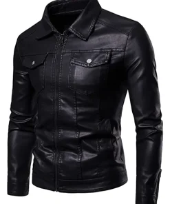 mens-black-motorcycle-faux-leather-jacket