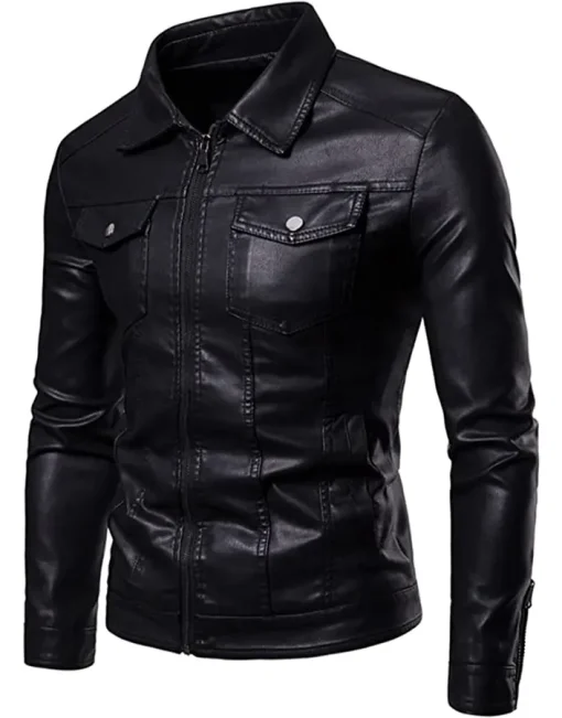 mens-black-motorcycle-faux-leather-jacket