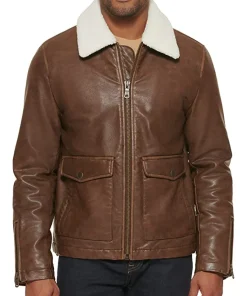mens-brown-faux-leather-moto-jacket-with-sherpa-collar