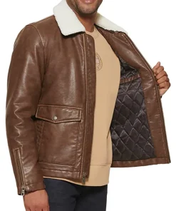 mens-brown-faux-leather-moto-jacket-with-sherpa-collar