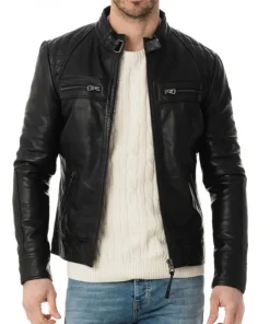 mens-buckle-collar-black-faux-leather-moto-biker-jacket