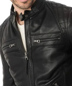 mens-buckle-collar-black-faux-leather-moto-biker-jacket