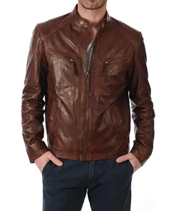 mens-buckle-collar-brown-faux-leather-moto-biker-jacket