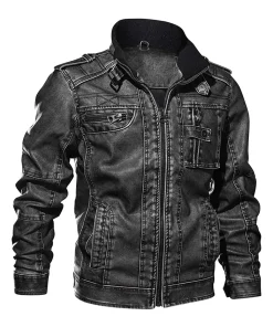 mens-casual-long-sleeve-distressed-faux-leather-black-jacket
