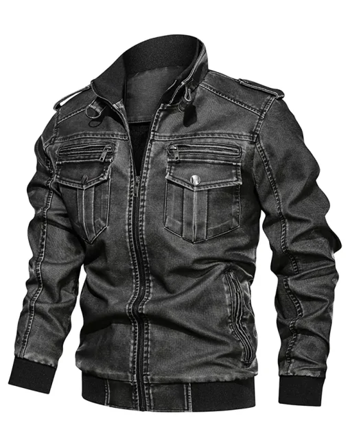 mens-casual-long-sleeve-distressed-faux-leather-grey-jacket