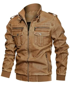 mens-casual-long-sleeve-distressed-faux-leather-tan-brown-jacket
