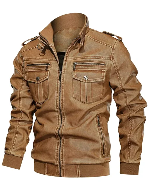 mens-casual-long-sleeve-distressed-faux-leather-tan-brown-jacket