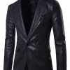 mens-casual-slim-fit-faux-leather-black-blazer