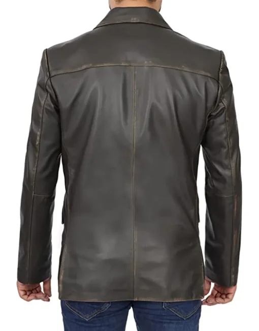 mens-chocolate-brown-faux-leather-blazer