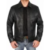 mens-classic-shirt-collar-black-faux-leather-jacket