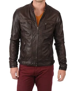 mens-dark-brown-faux-leather-moto-biker-jacket