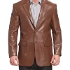 mens-dark-brown-faux-leather-sports-blazer