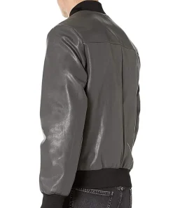 mens-faux-leather-grey-bomber-jacket