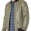 mens-faux-leather-olive-green-bomber-jacket