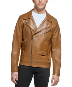 mens-lapel-collar-brown-faux-leather-motorcycle-jacket