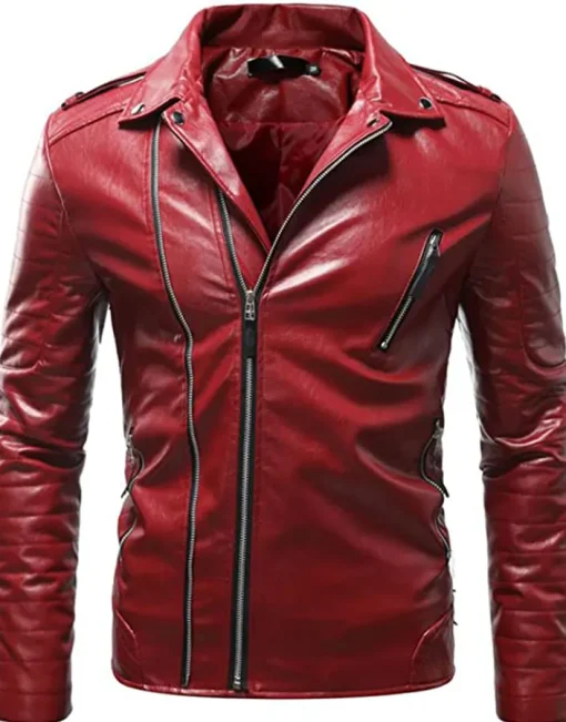 mens-lapel-collar-red-faux-leather-slim-fit-jacket