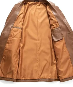 mens-notched-collar-brown-faux-leather-blazer